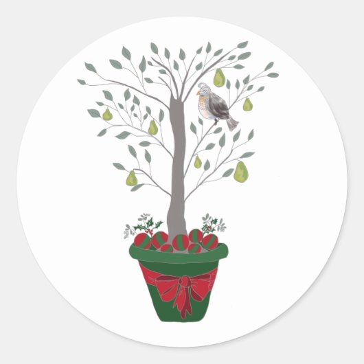 12日のクリスマスパラトリッジの梨の木 ラウンドシール (正面)