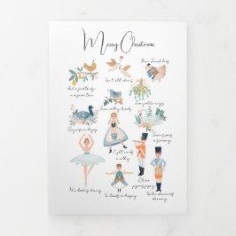 12日のクリスマスパーソナライズされた 三つ折りクリスマスカード