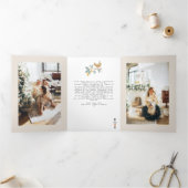 12日のクリスマスパーソナライズされた 三つ折りクリスマスカード (内部)