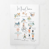 12日のクリスマスパーソナライズされた 三つ折りクリスマスカード (カバー)