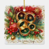 12日のクリスマスファイブゴールデンリングや輪 セラミックオーナメント (裏面)
