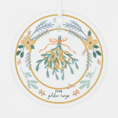 12日のクリスマスファイブゴールデンリングや輪 メタルオーナメント (正面)