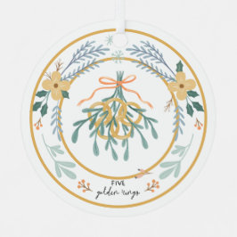 12日のクリスマスファイブゴールデンリングや輪 メタルオーナメント