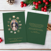 12日のクリスマスフォトグリーングリーティングカード 招待状