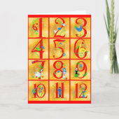 12日のクリスマスフォークアートメリークリスマス シーズンカード (正面)