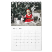12日のクリスマスベージュ色写真 カレンダー (2月 2027)
