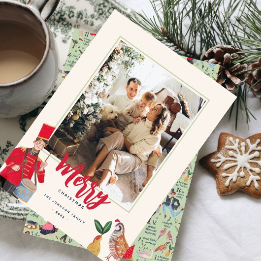 12日のクリスマスベージュ色写真 シーズンカード