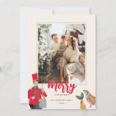 12日のクリスマスベージュ色写真 シーズンカード (正面)