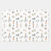 12日のクリスマスホリデーパターン ラッピングペーパーシート (正面)