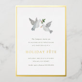 12日のクリスマスホリデーパーティー招待状 箔招待状 (正面)