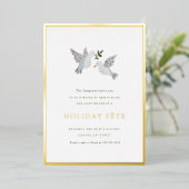 12日のクリスマスホリデーパーティー招待状 箔招待状 (立ち正面)