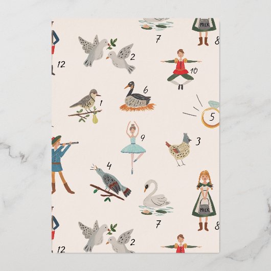 12日のクリスマスホリデーパーティー招待状 箔招待状 (裏面)