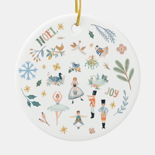 12日のクリスマスホリデーファ伝統的ミリ セラミックオーナメント (正面)