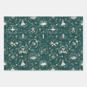 12日のクリスマスホリデー伝統的クラシック ラッピングペーパーシート (正面3)