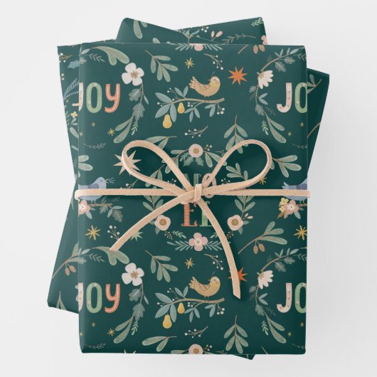 12日のクリスマスホリデー伝統的クラシック ラッピングペーパーシート (インサイチュ)