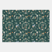 12日のクリスマスホリデー伝統的クラシック ラッピングペーパーシート (正面3)