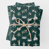 12日のクリスマスホリデー伝統的クラシック ラッピングペーパーシート (インサイチュ)