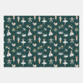 12日のクリスマスホリデー伝統的クラシック ラッピングペーパーシート (正面)