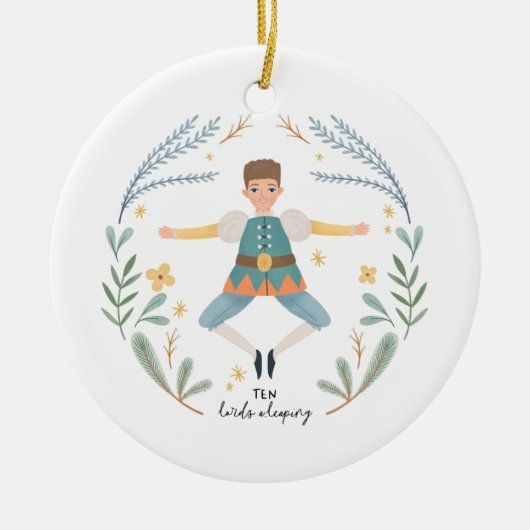 12日のクリスマスホリデー伝統的ロード セラミックオーナメント (正面)