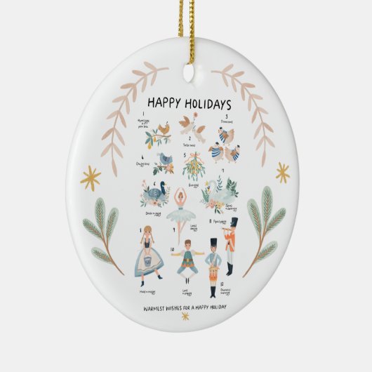 12日のクリスマスホリデー伝統的文字 セラミックオーナメント (右)