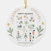 12日のクリスマスホリデー伝統的文字 セラミックオーナメント (正面)