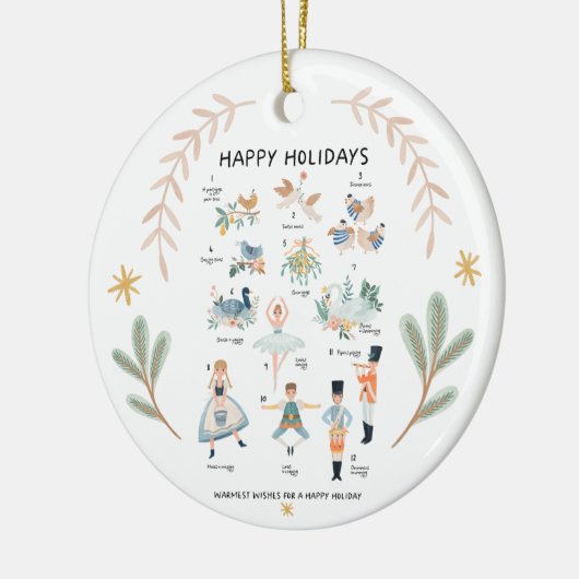 12日のクリスマスホリデー伝統的文字 セラミックオーナメント (左)