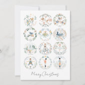 12日のクリスマスホリデー写真パーソナライズされた シーズンカード (正面)