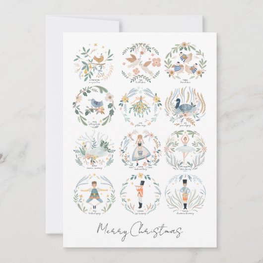 12日のクリスマスホリデー写真パーソナライズされた シーズンカード (正面)