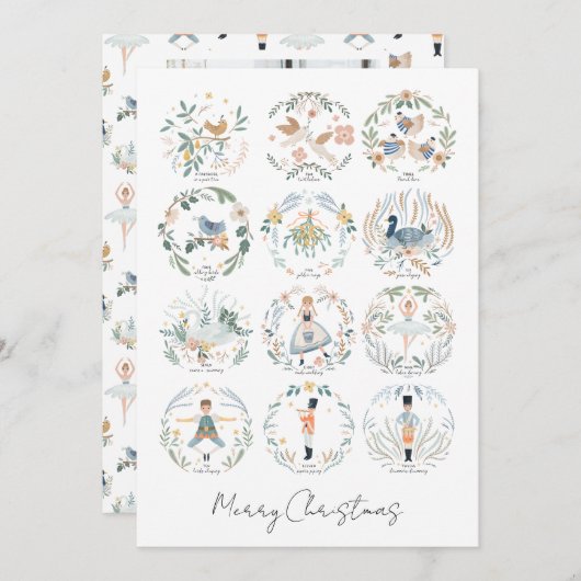 12日のクリスマスホリデー写真パーソナライズされた シーズンカード (正面/裏面)