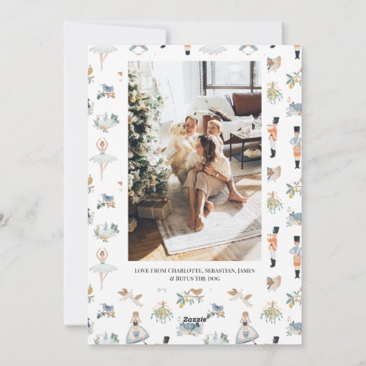 12日のクリスマスホリデー写真パーソナライズされた シーズンカード (裏面)