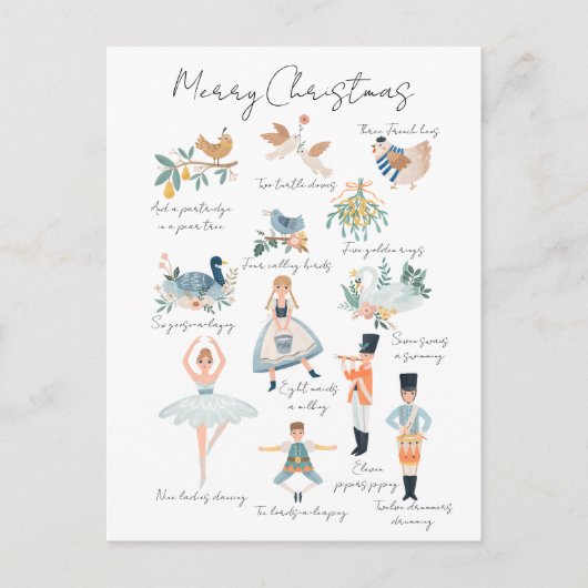 12日のクリスマスホリデー写真パーソナライズされた ポストカード (正面)