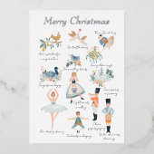 12日のクリスマスホリデー写真パーソナライズされた 箔シーズンカード (正面)