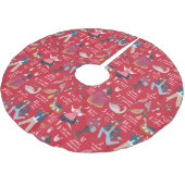 12日のクリスマスレッド ブラッシュドポリエステルツリースカート (アングル)