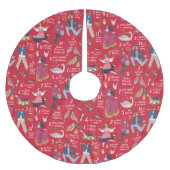 12日のクリスマスレッド ブラッシュドポリエステルツリースカート (正面)