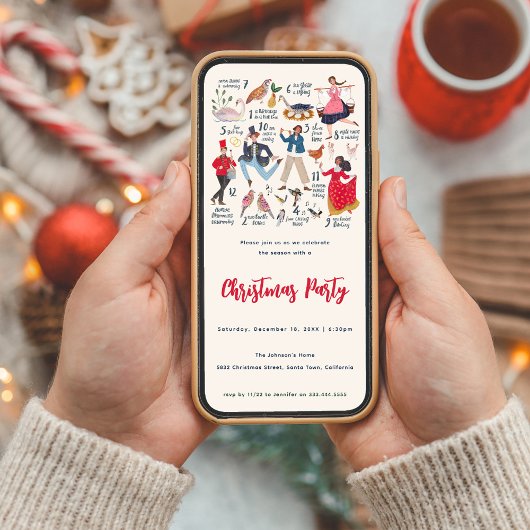 12日のクリスマス伝統的パーティー 招待状