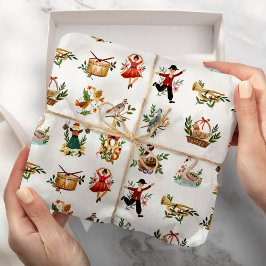 12日のクリスマス伝統的休暇 ラッピングペーパー