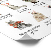 12日のクリスマス猫のポスタープリント ポスター (角)