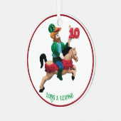 12日のクリスマス10の貴族はパーソナライズを飛び出す メタルオーナメント (正面左)