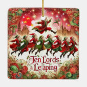 12日のクリスマス10大主は跳躍 セラミックオーナメント (裏面)