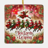 12日のクリスマス10大主は跳躍 セラミックオーナメント (正面)