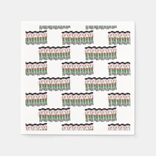 12日のクリスマス12ドラマズドラミング スタンダードカクテルナプキン (正面)