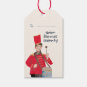 12日のクリスマス12ドラマーのドラム ギフトタグ (正面)