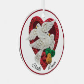 12日のクリスマス2亀の鳩名前をカスタムする私 メタルオーナメント (正面右)