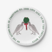 12日のクリスマス2羽のカメの鳩 ペーパープレート (正面)