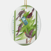 12日のクリスマス4匹のコールバード セラミックオーナメント (右)