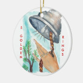 12日のクリスマス5の金リングや輪のオーナメント セラミックオーナメント (左)