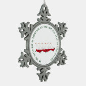 12日のクリスマス6のガチョウの置くこと スノーフレークピューターオーナメント (左)