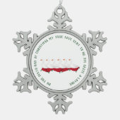 12日のクリスマス6のガチョウの置くこと スノーフレークピューターオーナメント (正面)