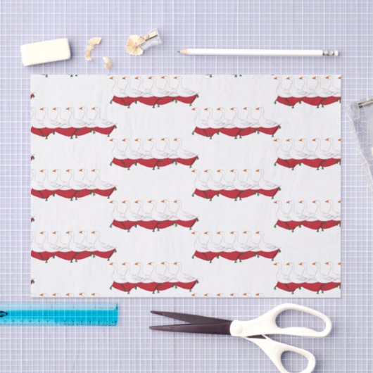 12日のクリスマス6のガチョウの置くこと 薄葉紙 (クラフト)