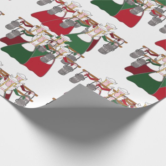 12日のクリスマス8の女中の搾り出すこと ラッピングペーパー (角)